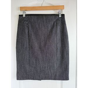 Express Women's Pencil Skirts Black White Faux Leather Trim Size 6